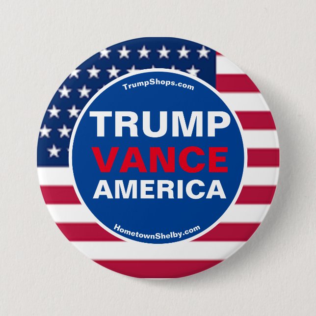 TRUMP VANCE AMERICA 3 INCH ROUND BUTTON (Front)