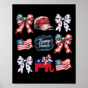 Trump Vance Bow Coquette Vote Presidential 2024 El Poster