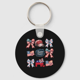 Trump Vance Bow Coquette Vote Presidential 2025 El Keychain