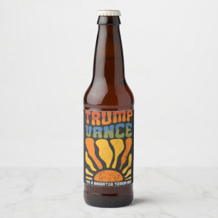 Trump Vance For a Brighter Tomorrow Retro Boho Beer Bottle Label
