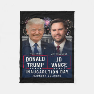 Trump Vance Inauguration Day 2025 Donald Trump Jd  Fleece Blanket