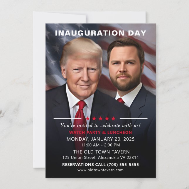 Trump Vance Inauguration Day Watch Party Invitation (Front)