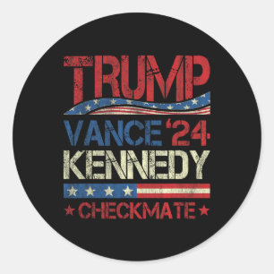 Trump Vance Kennedy Checkmate Election Republican Classic Round Sticker