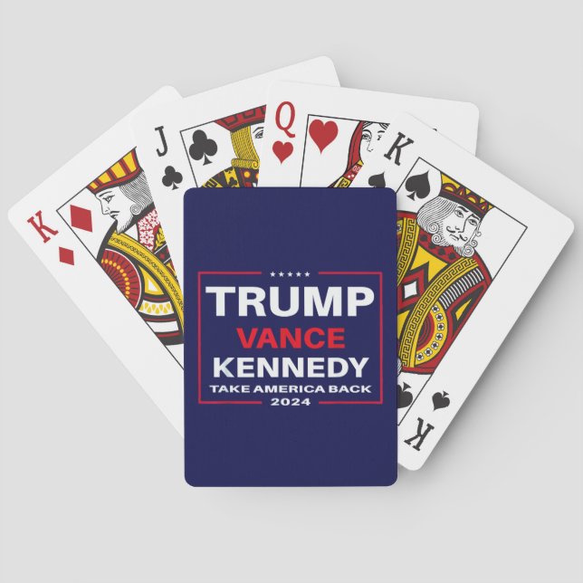 Trump Vance Kennedy Take America Back Again Blue Playing Cards (Back)