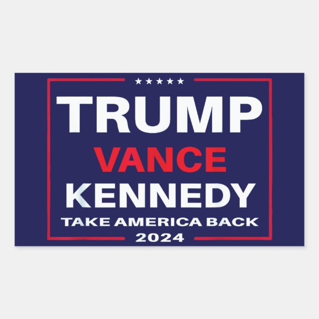 Trump Vance Kennedy Take America Back Again Blue Sticker (Front)