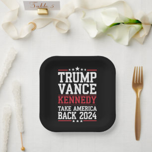 Trump Vance Kennedy Take America Back Again Paper Plate