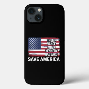 Trump Vance Musk Kennedy Gabbard 2024 Save America iPhone 13 Case