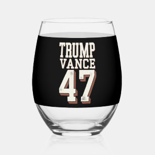 Trump Vance President Vintage Trump Wins Stemless Wine Glass