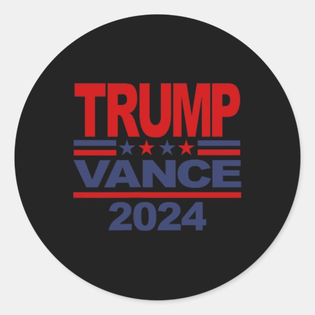 Trump Vance Presidential Election Front And Back  Classic Round Sticker (Front)