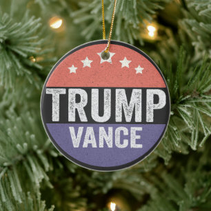 Trump Vance Republican American Election Vote Gift Ceramic Ornament