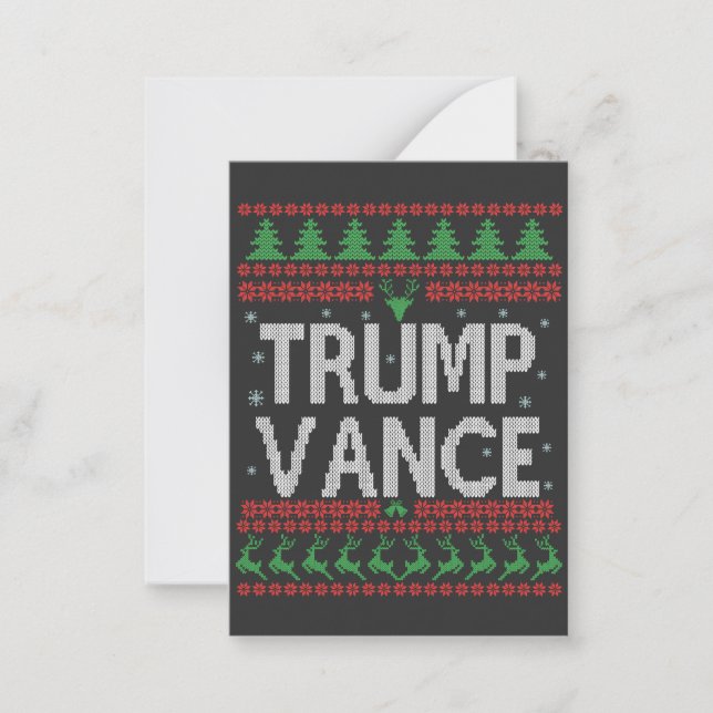 Trump Vance Republican Ugly Christmas Sweater Xmas Card (Front)