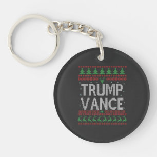 Trump Vance Republican Ugly Christmas Sweater Xmas Keychain