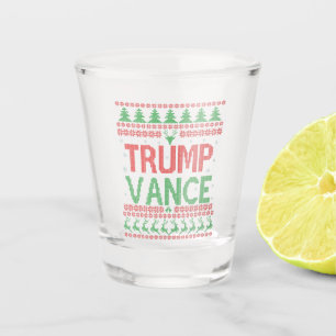 Trump Vance Republican Ugly Christmas Sweater Xmas Shot Glass