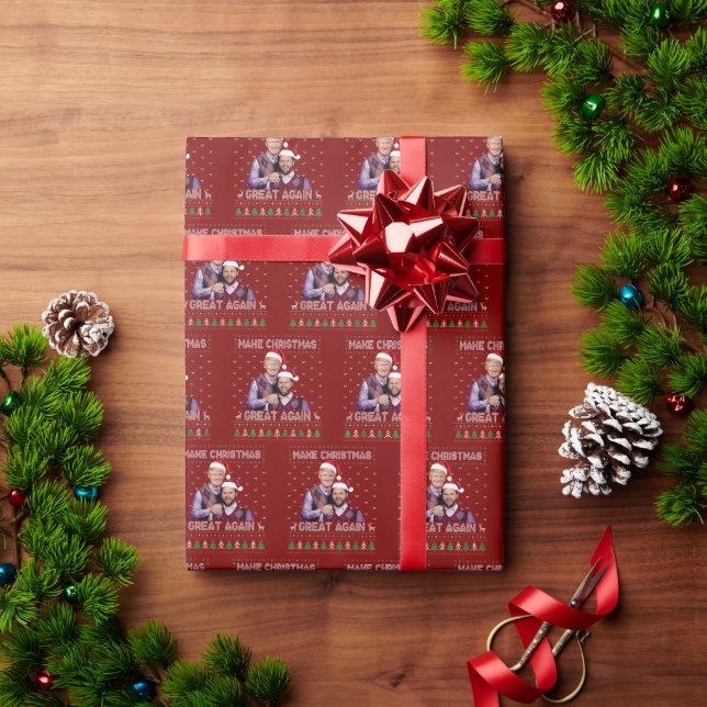 Trump Vance Santa Hat Make Christmas Great Again Wrapping Paper (Holiday Gift)