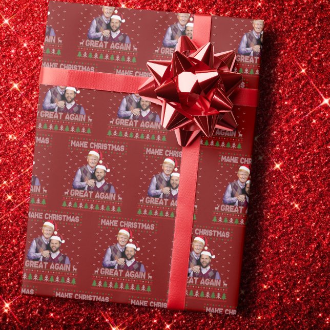 Trump Vance Santa Make Christmas Great Again Red Wrapping Paper (Creator Uploaded)