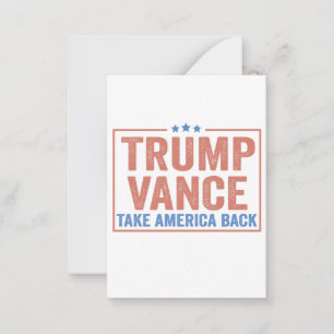 Trump Vance Take America Back Election Vote USA Card