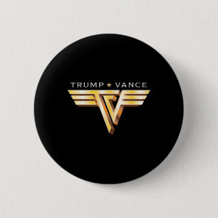 Trump Vance Tv Rocker Gold Logo Vintage Trump Vanc 2 Inch Round Button