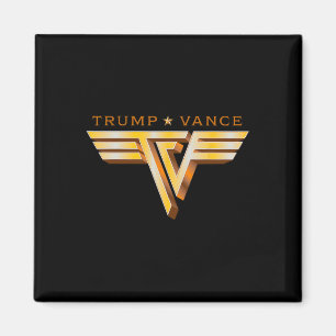 Trump Vance Tv Rocker Gold Logo Vintage Trump Vanc Magnet