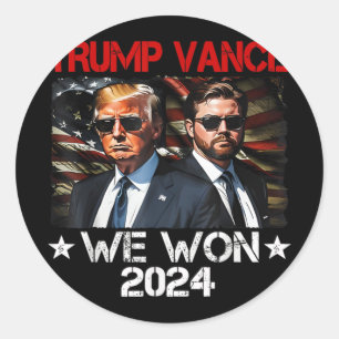 Trump Vance We Won Win Inauguration Day 2025 47th Classic Round Sticker