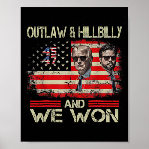 Trump Vance We Won Win Inauguration Day 2025 47th  Poster