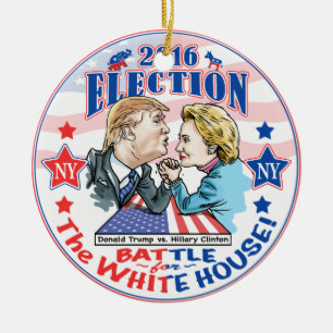Trump versus Hillary 2016 Ceramic Ornament