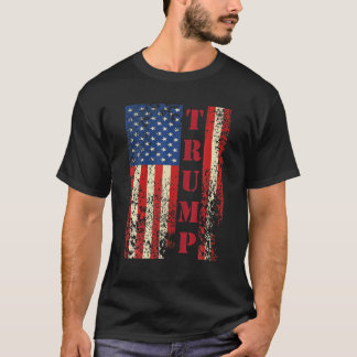 Trump Vintage Retro Distressed USA Flag American T T-Shirt