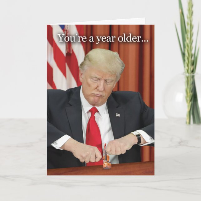 Trump Violin Birthday Humour Card (Front)