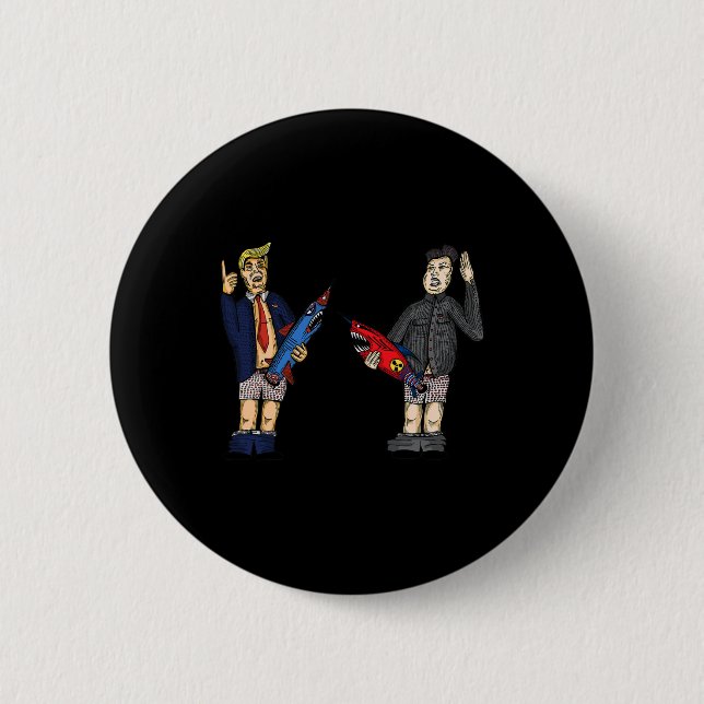 Trump Vs. Kim Jong-un 2020 Whose Rocket Is Bigger  2 Inch Round Button (Front)