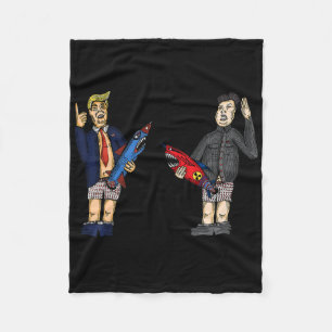 Trump Vs. Kim Jong-un 2020 Whose Rocket Is Bigger  Fleece Blanket