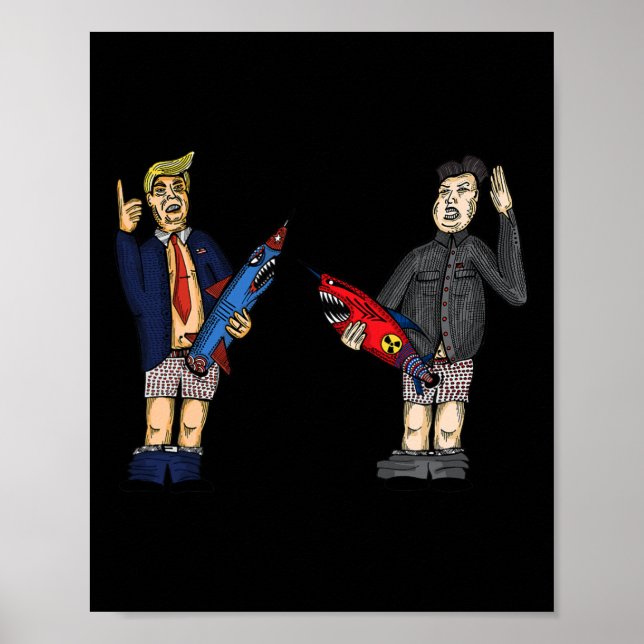 Trump Vs. Kim Jong-un 2020 Whose Rocket Is Bigger  Poster (Front)
