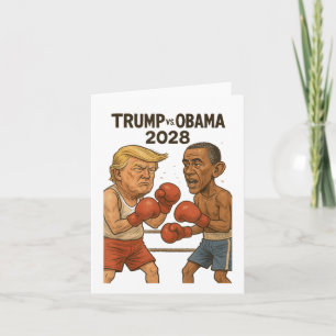 Trump Vs Obama 2028 Boxing Match Funny  Card