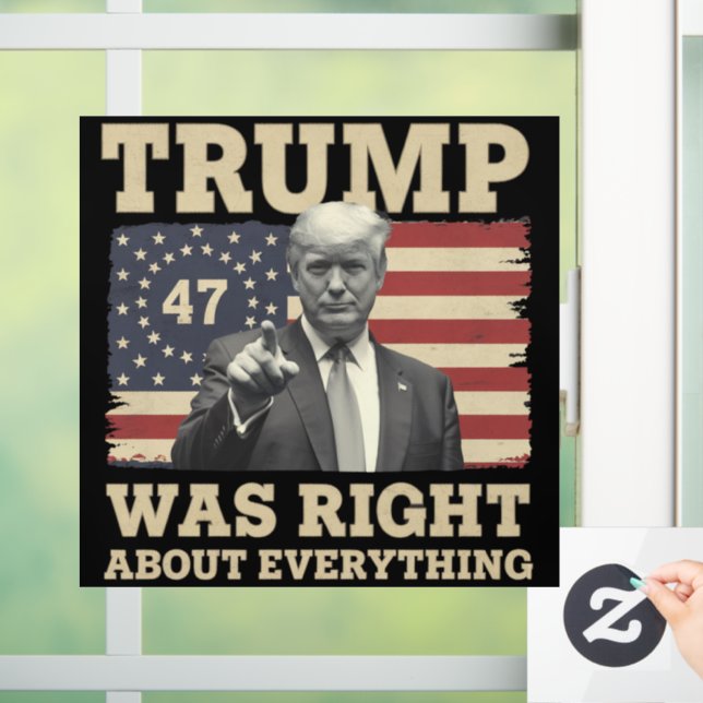 Trump Was Right About Everything USA America Window Cling (Home)