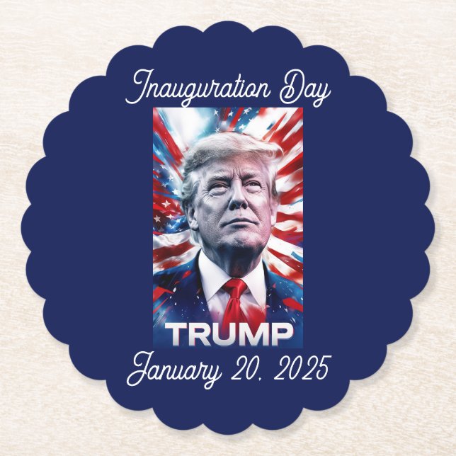 Trump Watch Party Customizable Patriotic Design Paper Coaster (Front)