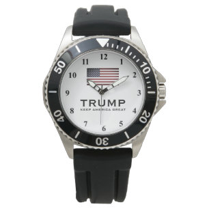 Trump watch with US flag Keep America Great 