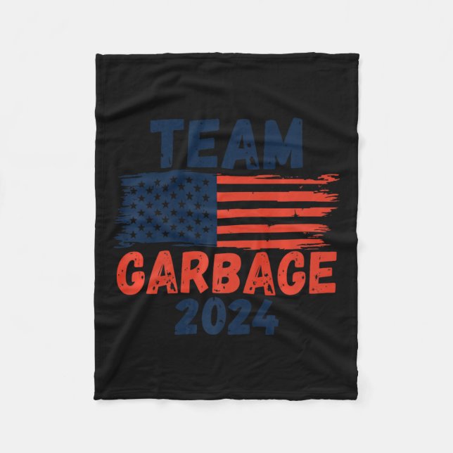 Trump We Did It Team Garbage Trump Won Again Elect Fleece Blanket (Front)