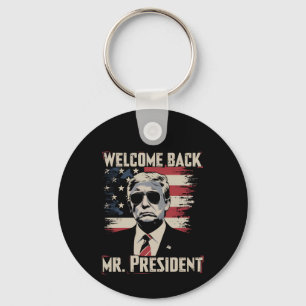 Trump Welcome Back Mr President 47th US Vintage Keychain