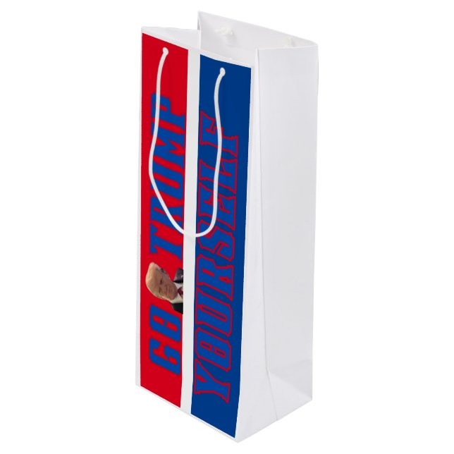 Trump Wine Tote , Kennedy Harris funny election Wine Gift Bag (Front Angled)