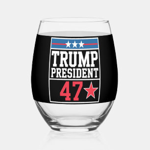 Trump Wins 2024 Election Trump Won 2024 Stemless Wine Glass