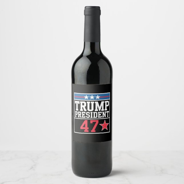 Trump Wins 2024 Election Trump Won 2024 Wine Label (Front)