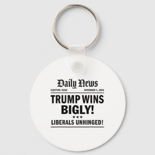 Trump Wins Bigly Headline Trump Wins 2024 Trump Vi Keychain