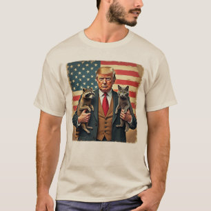 Trump with a Cat Raccoon Shirt – Funny trendy Gift