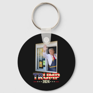 Trump With Mc Donald Trump Worker Vote For Trump 1 Keychain