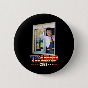 Trump With Mc Donald Trump Worker Vote For Trump  2 Inch Round Button