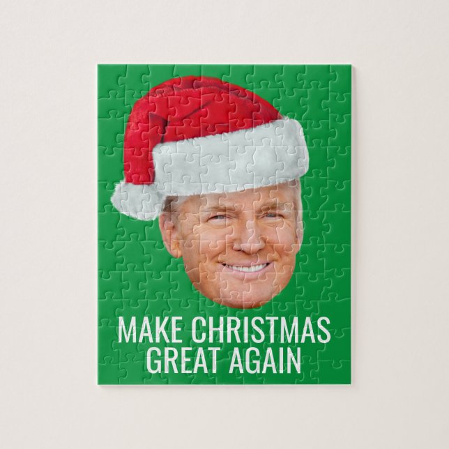 Trump with Santa Hat - Make Christmas Great Again Jigsaw Puzzle (Vertical)