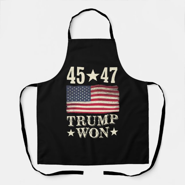 Trump Won 2024 45 47Th President Usa Flag Apron (Front)