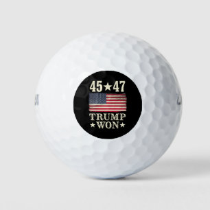 Trump Won 2024 45 47Th President Usa Flag Golf Balls