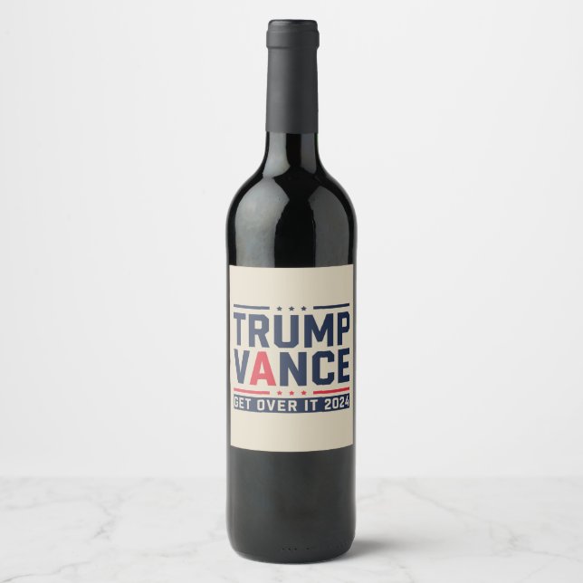 Trump Won 2024 Election President Trump Vance Wine Label (Front)