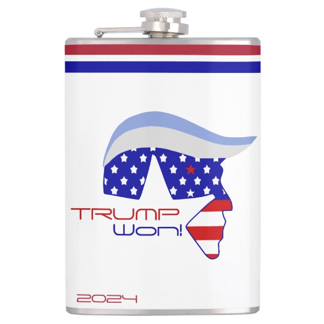 Trump Won 2024 Hip Flask (Front)