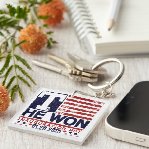 Trump Won 2024 January 20 2025 Inauguration Day Keychain