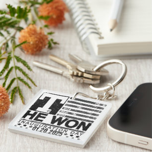 Trump Won 2024 January 20 2025 Inauguration Day Keychain